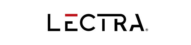Le logo de l'entreprise Lectra, caractérisé par une police de caractère sans empattement audacieuse avec le "E" coloré en rouge.