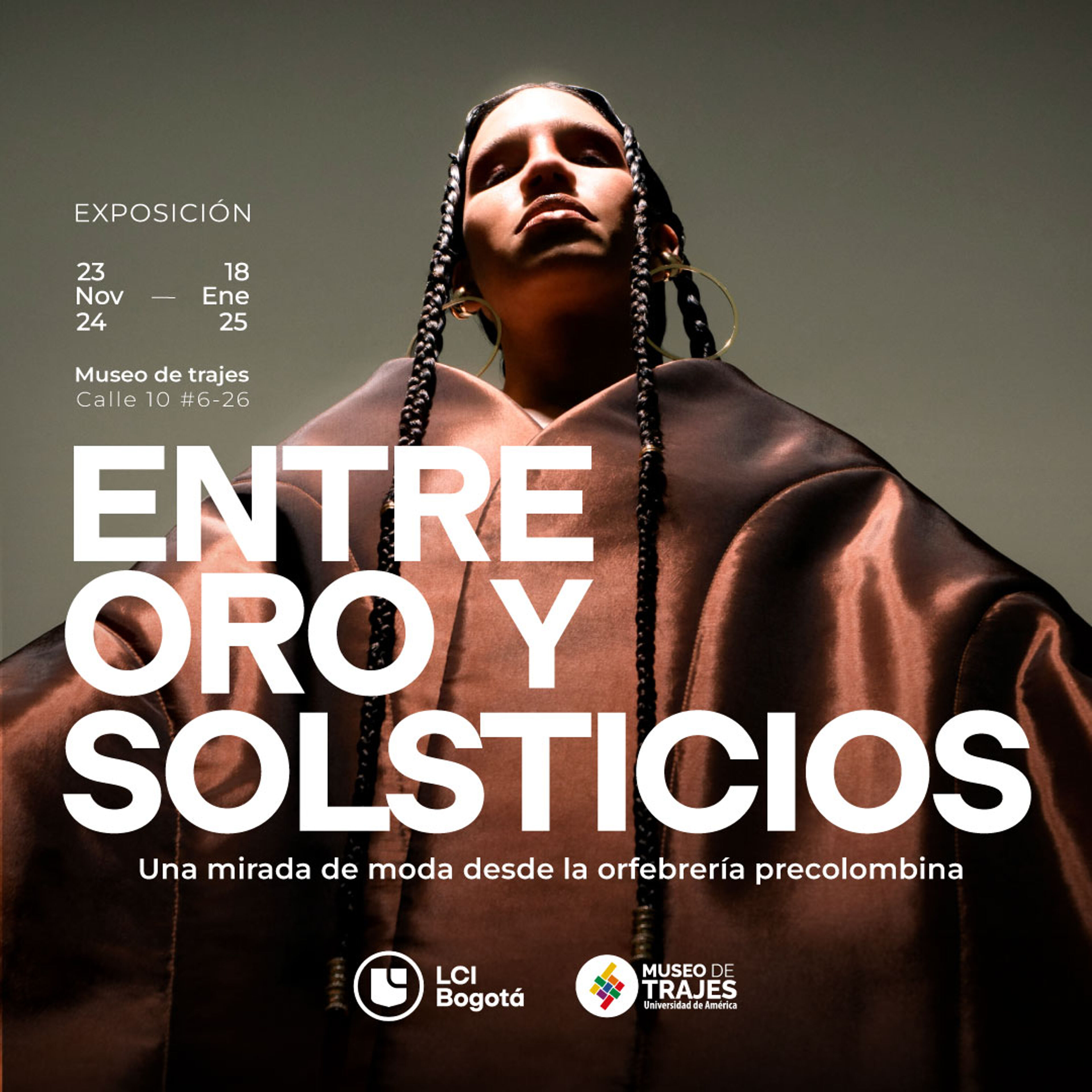 Cartel de la exposición "Entre Oro y Solsticios"